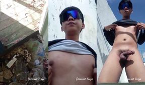 Pinoy Twink caught masturbating in public with that big cock