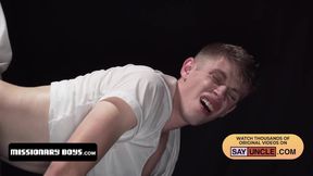 Naughty boy elder Dean gets punished by the order's rules with big glass dildo in his asshole!