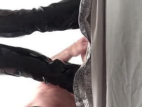 Linda In Black Fuck Me Boots