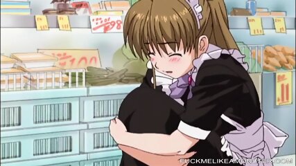 Anime maid gets wet pussy fantasizing