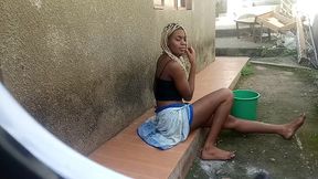 she enjoys giving me bj outdoor