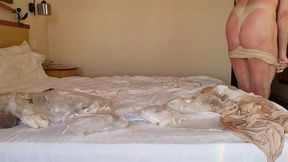 sissy slut michelle in a new lingerie preparing before a date in a hotel of turkish bodrum