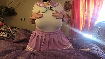 RubberDoll Wearing a Diaper and using a magic wand