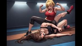 Female Wrestling Confessions #105B: Pinned and Squeezed (Animated)