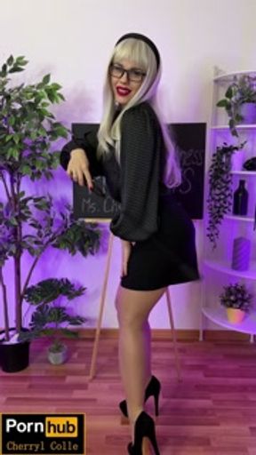 SEXY MILF PUTTING ON LEATHER HARNESS SUIT