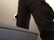 pee in a public toilette
