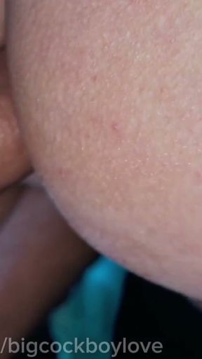 A milky-skinned femboy student rides a thick, large cock out on the highway.   Clip 1