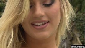 Teen blonde couple enjoys rough doggystyle sex outdoors
