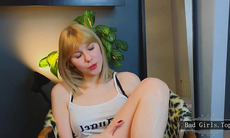 Very pretty skinny busty blonde teen on web