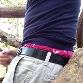 Caught When I Was Jerking-off in the Woods on a Fallen Tree