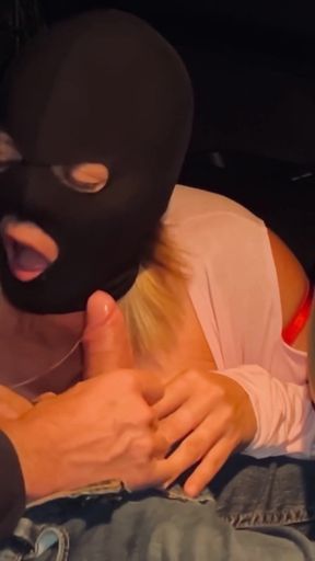 Powerful moment from &quot;Voyeur in the car on a rest area, I jerk him off with my breasts, empty his balls, he uses me like a&quot;
