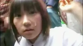 Cute Girl Does Bukkake In Public