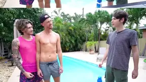 Shy boy gets his asshole drilled by doctor while his stepdad is holding his hand