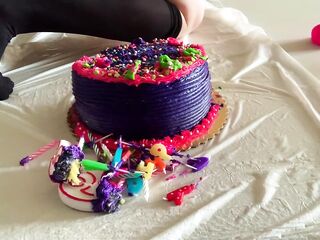 Birthday Cake Food Sitting/Crushing