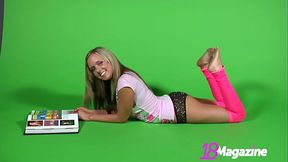 Busty Blonde Coed Brittany'_s Bod Licking Her Soles In Sexy Backstage!