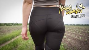 Milf In Tight Leggings Walks And Teases VPL Close Up