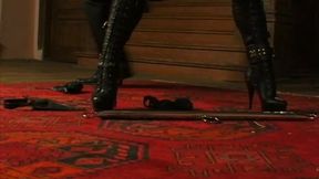Tattooed girl humiliating pussy tightening