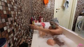 Girl playing in bathroom
