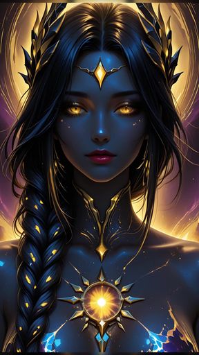 Void Empress Rising From Dark Matter with Golden Astral Threads Cosmic Fantasy Ai Art Slideshow