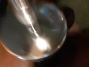 Sex machine milking my prostate close up view