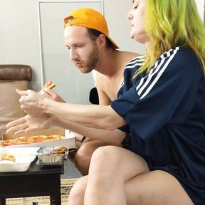 Hot Couple Eating Together