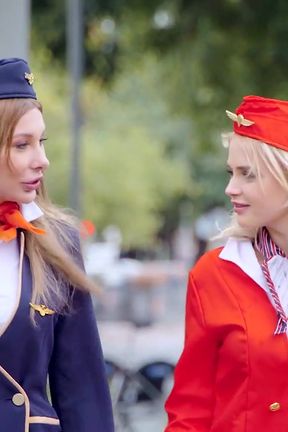 Lika Star and Marilyn Crystal, flight attendants fuck better
