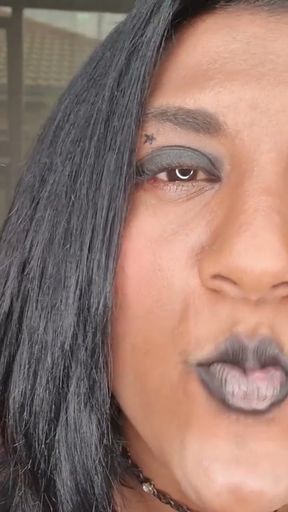 Desi slut dirty talking while playing, displaying her tongue and soft lips   Clip 2