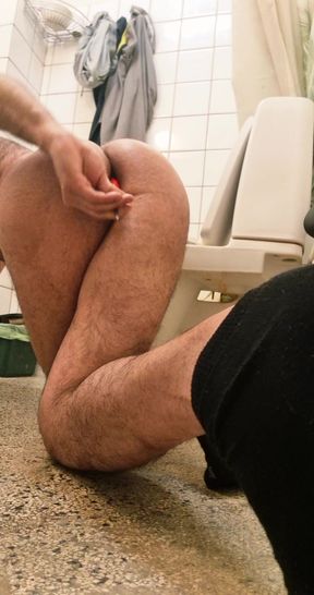 My ass is trying to take that tool inside but oh its too tight i cant push more inside it hurts