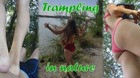 Standing on my stomach by Karina and Alisha