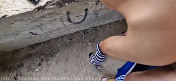 A Brazen Bitch with a Big Cock Is Fucking on a Construction Site Right on Her High Heels Without a Condom, Lots of Cum