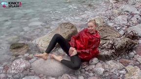 Shiny Pvc Over Neoprene Wet Beach JOI & Play
