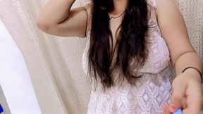 White dress wild play by NCR bhabhiji