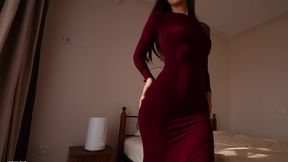 Hot Bootylicious MILF Lets Her Stepson Cum On Her Sexy Dress After Rounds Of Handjob & Dick-riding