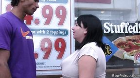 Plumper brunette picked up and fucked by BBC