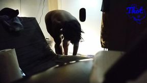 Blindly submitted whore in Texas - Amateur homemade gloryhole dark cougar sex in hidden room part one