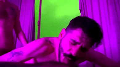 Hairy bearded men indulge in bareback anal sex with tattooed intensity