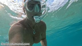 Carissa completely nude and swimming at the Maui beach