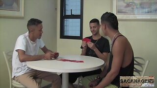 Three way  actors cleber, felipe escorpião e maicon picasso.
