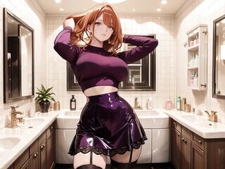 Purple Shiny Outfit Banged to Climax in Bathtub