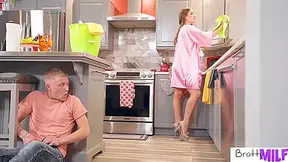 Clean Freak Stepmilf Kendra Enjoys A Good Stepson Cum-filled Cleaning Task