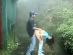 British Indian couple fuck in rain storm at hill station