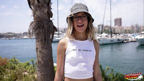 GERMAN SCOUT - Small Tits Slim Teen Megan Love Pick Up for Casting Fuck with intense Squirt Orgasm