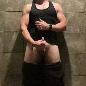 End of December Gym LockerRoom Cumshot from DILF JockDad87