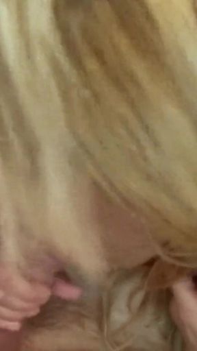 Stunning blonde mature sprayed on her pretty face