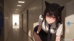 at the office, miyabi serves not only as a receptionist but also as a personal sperm bank for all the employees.[ai]