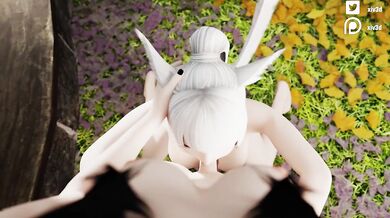 FFXIV Miqo'te Catgirl Futa POV Blowjob with Cumshot Finish with SOUND