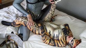 200 Nora Fox leopard lycra Zentai lion sex