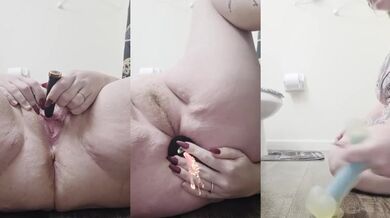 BBW Milf Solo Amateur Choked By Anal Adult Toys Gushing