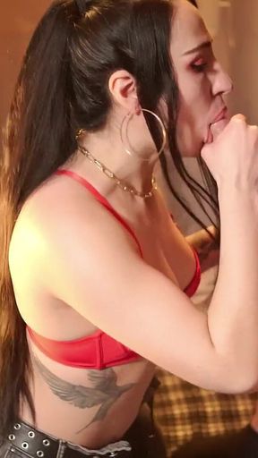 Long-haired Stunner Black Lynn Swallows Hard Cock for Loads of Cum on Her Face
