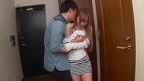 Young Home Girl With Big Tits Gives A Guy A Blowjob At The Door